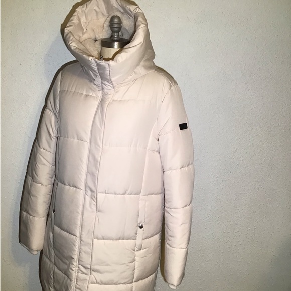 Sam Edelman ivory puffy hoodie jacket size large - Picture 6 of 11